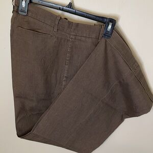 GAP Women’s 4A Chocolate Brown Linen Blend Cuffed Pants Preppy Back to School